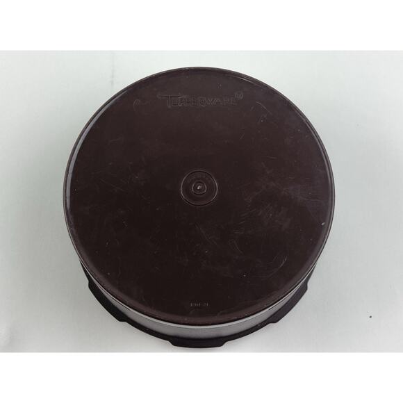 Tupperware Brown 8" Servalier Canister #1204-24 Lid 1205-7 Storage Vintage Clear - Picture 4 of 11